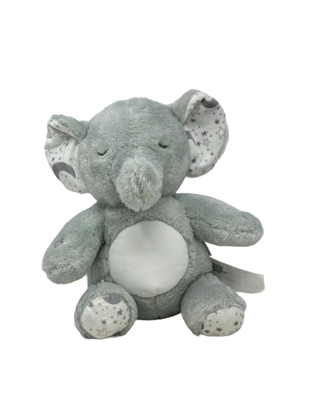 DREAMGRO Elephant Light Lullaby Soother Music Gray Plush Musical Crib